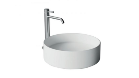 Witte wastafel rond